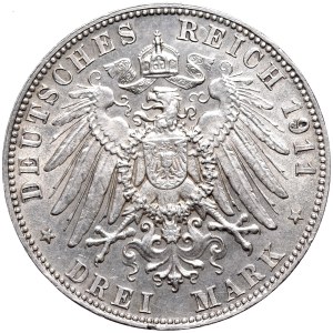 Germany, Bavaria, 3 marks 1911 D, Munich