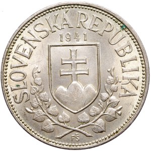 Slovakia, 20 crowns 1941, Cyril and Methodius, double cross. Rarity