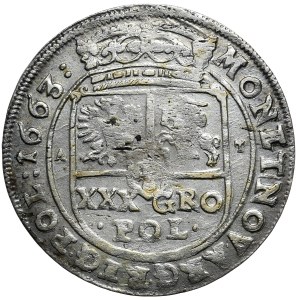 Jan II Kazimierz, Tymf 1663 AT, Bydgoszcz, dwukropki przed i po dacie