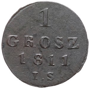 Principality of Warsaw, Frederick August I, 1 penny 1811 I.S..