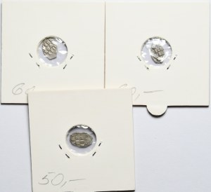 Russia, Peter I, Set of 3 teardrop kopecks