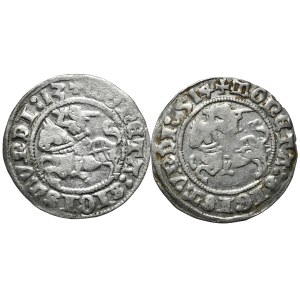 Zestaw 2 półgroszy 1513-1514, Wilno, data skrócona i pełna.