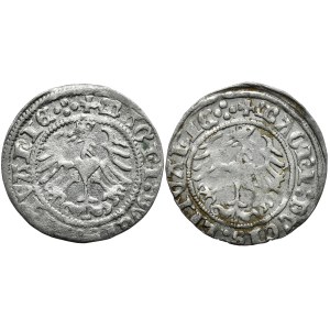 Zestaw 2 półgroszy 1513-1514, Wilno, data skrócona i pełna.