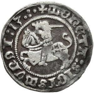 Zygmunt I Stary, półgrosz 1513, Wilno, skrócona data, czterokropek kończy legendę awersu.