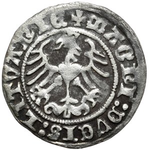Zygmunt I Stary, półgrosz 1513, Wilno, skrócona data, czterokropek kończy legendę awersu.