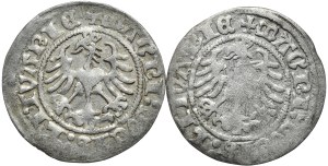 Set of 2 half-pennies 1518, Vilnius, Pogon without, and with sword scabbard