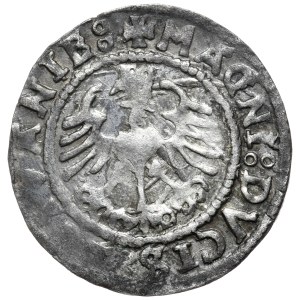Zygmunt I Stary, półgrosz 1527, Wilno, SIGISMVANDI, 2 pierścienie przy rękojeści miecza. Rzadkość