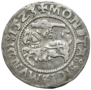 Sigismund I the Old, semi-penny 1523, Vilnius, Pogo with a ring on the elbow.