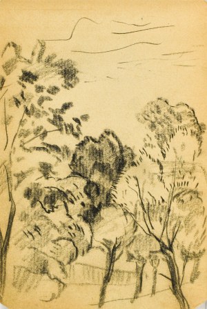 Kazimierz PODSADECKI (1904-1970), Studium pejzażu z drzewami, wrzesień 1937