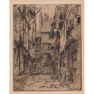 Józef Pankiewicz (1866 Lublin - 1940 La Ciotat, Francja), Rue de la Boucherie w Caudebec en Caux, 1909