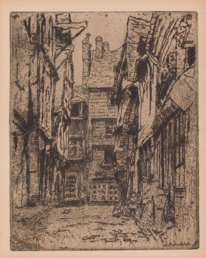 Jozef Pankiewicz (1866 Lublin - 1940 La Ciotat, France), Rue de la Boucherie in Caudebec en Caux, 1909