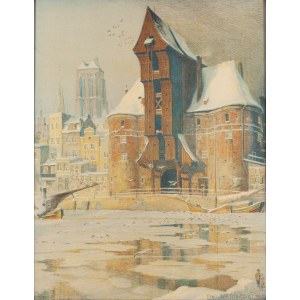 Theodor Urtnowski (1881 Torun - 1963 Aachen), Crane on the Motlawa River