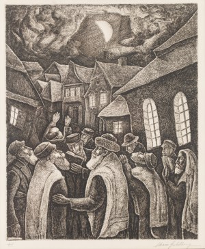 Chaim Goldberg (1917 Kazimierz Dolny - 2004 Boca Raton), Blessing of the Moon, 1972