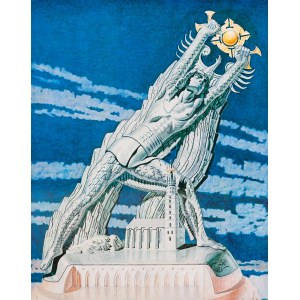 Stanisław Szukalski (1893 Warta près de Sieradz - 1987 Los Angeles), Kopernik poskramiający słońce, 1973