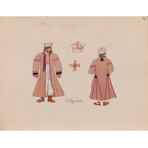 Zofia Stryjeńska (1891 Kraków - 1976 Geneva), Peasant Costume from Volhynia, sheet XXXVI from portfolio 'Polish peasants costumes', 1939