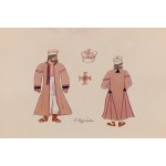 Zofia Stryjeńska (1891 Kraków - 1976 Geneva), Peasant Costume from Volhynia, sheet XXXVI from portfolio 'Polish peasants costumes', 1939