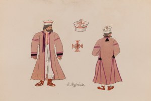 Zofia Stryjeńska (1891 Kraków - 1976 Genewa), Strój Chłopa z Wołynia, plansza XXXVI z teki 'Polish peasants costumes', 1939
