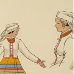 Zofia Stryjeńska (1891 Kraków - 1976 Geneva), Peasant Woman from Vilnius, sheet XXXVIII from the portfolio 'Polish Peasants' Costumes', 1939