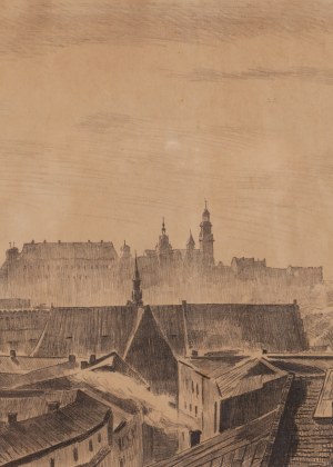 Andrzej Oleś (1886 Iwonicz - 1952 Kielce), Widok Krakowa, 1927