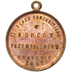 Galizia, medaglia del secondo congresso dei commercianti e industriali cristiani a Cracovia 1887