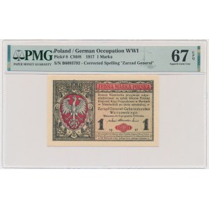 1 mark 1916 - General - PMG 67 EPQ - EXCELLENT