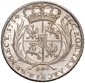 Augustus III of Poland, Thaler Leipzig 1754 EDC - NGC UNC DETAILS - ex. Potocki