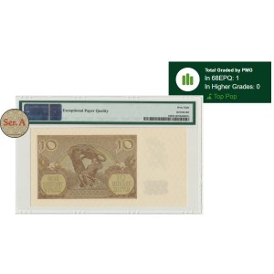 10 złotych 1940 - A - PMG 68 EPQ - rzadsza pierwsza seria