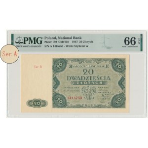 20 zlatých 1947 - A - PMG 66 EPQ