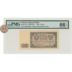2 zlote 1948 - AA - PMG 66 EPQ - very rare series