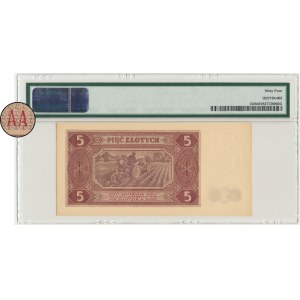 5 zlotys 1948 - AA - PMG 64