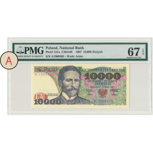 10.000 złotych 1987 - A - PMG 67 EPQ - pierwsza seria