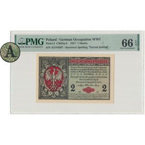2 marks 1916 - General - A - PMG 66 EPQ.