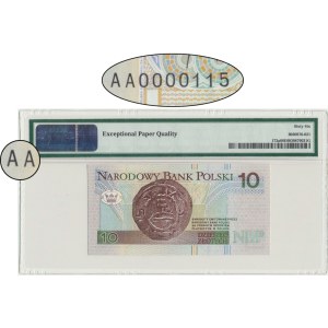 10 zlotys 1994 - AA 0000115 - PMG 66 EPQ - low number