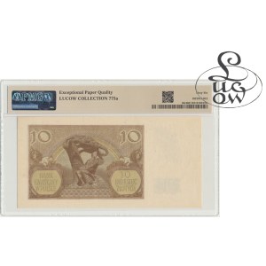10 złotych 1940 - PMG 66 EPQ - bez serii - z innym znakiem wodnym - DUŻA RZADKOŚĆ