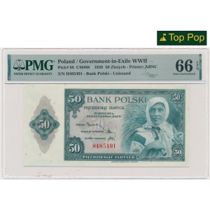 ABNCo, 50 złotych 1939 - H - PMG 66 EPQ