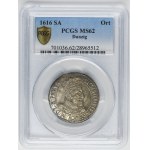 Sigismund III Vasa, 1/4 Thaler Danzig 1616 - PCGS MS62