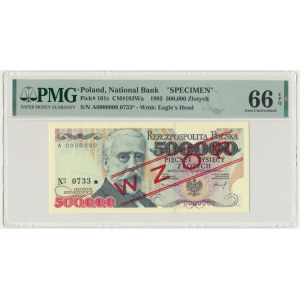 500,000 zloty 1993 - MODEL - A 0000000 - No.0733 - PMG 66 EPQ.