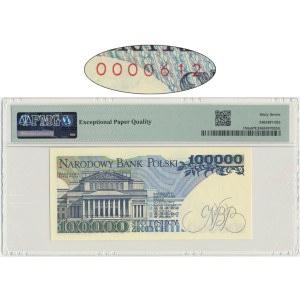 100.000 złotych 1990 - AT - PMG 67 EPQ - niski numer