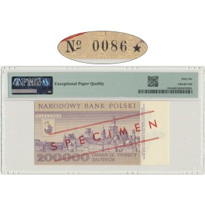 200.000 złotych 1989 - WZÓR - A 0000000 - No.0086 - PMG 66 EPQ