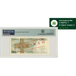 50 złotych 1975 - WZÓR - A 0000000 - No.1734 - PMG 68 EPQ