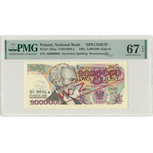 2 zloty 1993 - MODEL - A 0000000 - No.0058 - PMG 67 EPQ