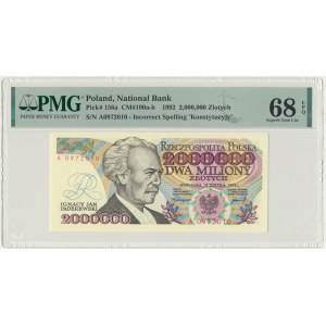 2 zloty 1992 - A - Constitutional - PMG 68 EPQ