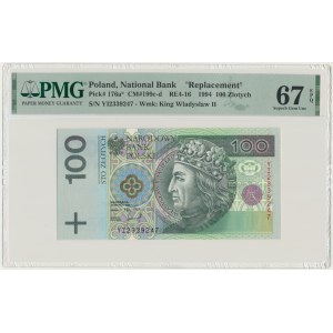 100 zlotych 1994 - YI - PMG 67 EPQ - replacement series