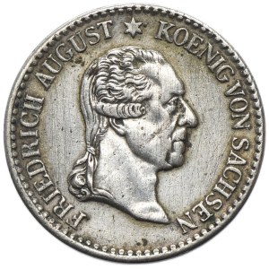 Germany, Kingdom of Saxony, Friedrich Augustus I, 1/6 Thaler posthumous Dresden 1827 S