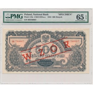500 złotych 1944 ...owe - WZÓR - BH 780... - PMG 65 EPQ