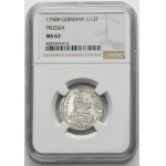 Silesia, Prussian rule, Friedrich II, 1/12 Thaler Breslau 1750 B - NGC MS63
