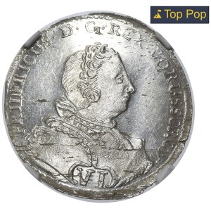 Silesia, Prussian rule, Fredrich II, 6 Groschen Breslau 1746 AHE - NGC MS63