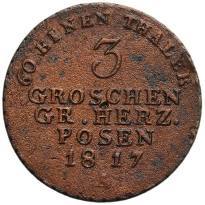 Grand Duchy of Posen, 3 Groschen Berlin 1817