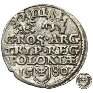 Stefan Batory, Trojak Olkusz 1580 - Jastrzębiec erb - RARE