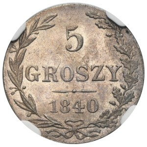 5 groschen Warsaw 1840 MW - NGC MS65